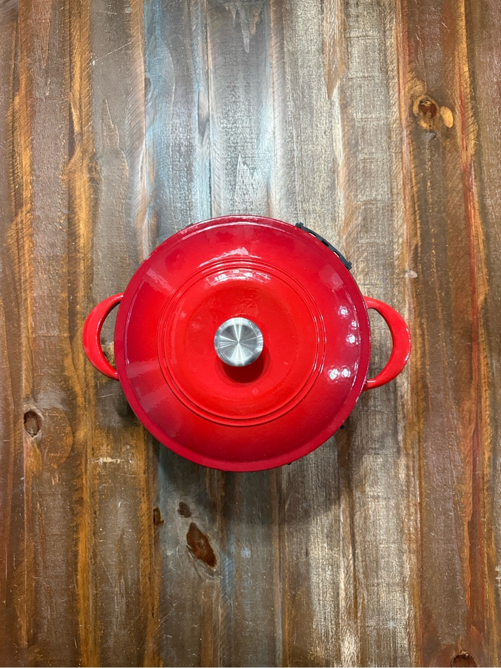 Tramontina 7 Qt Red Enameled Cast Iron Dutch Oven Pot w Lid EUC - Picture 2 of 4